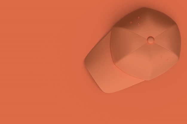 Oranje honkbal hoed 3D-rendering.