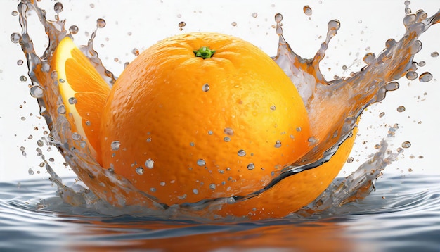 Foto oranje in spatjes water close-up