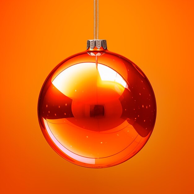 Oranje kerstbal met reflectie
