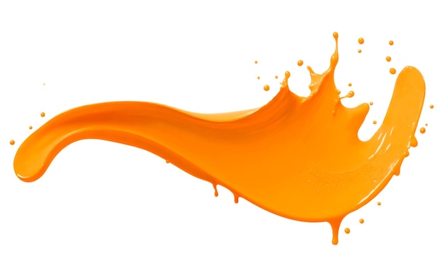 Oranje kleur verf splash geïsoleerd op witte achtergrond AI Generatieve illustratie