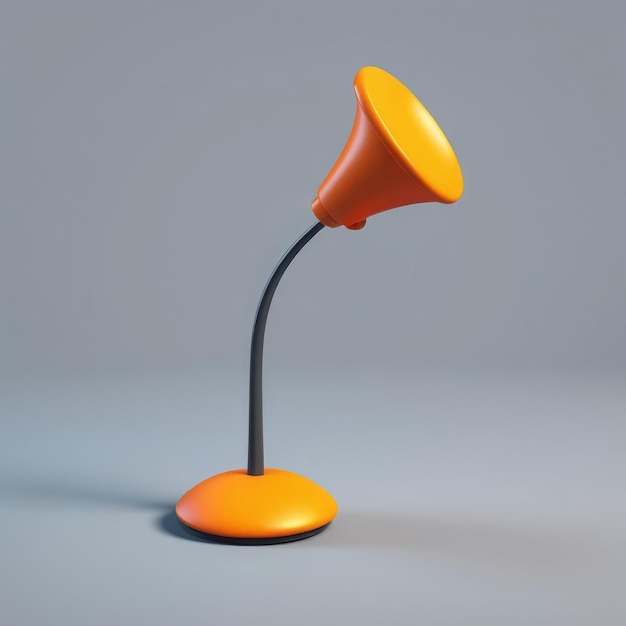 oranje lamp op een grijze achtergrond 3D rendering oranje lamp on a gray background 3D rendering 3D rend