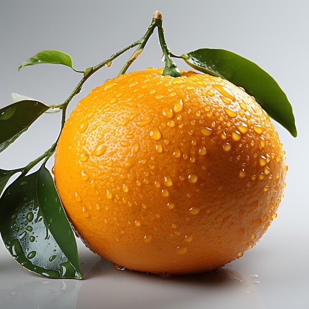 Oranje met waterdruppels op een witte achtergrond 3d illustratie