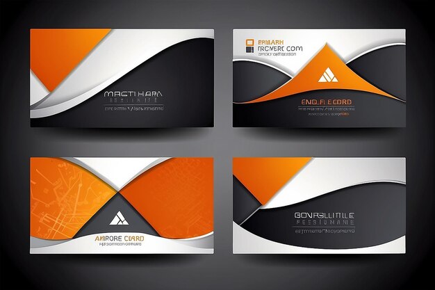 Oranje Moderne Abstract Business Card Set EPS10 Vector Design