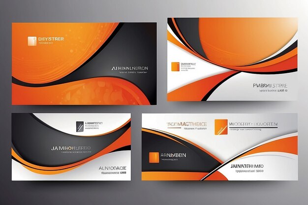 Oranje Moderne Abstract Business Card Set EPS10 Vector Design