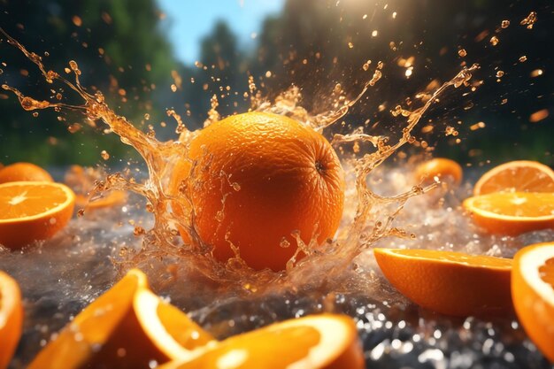 Foto oranje op de achtergrond van de zomer.