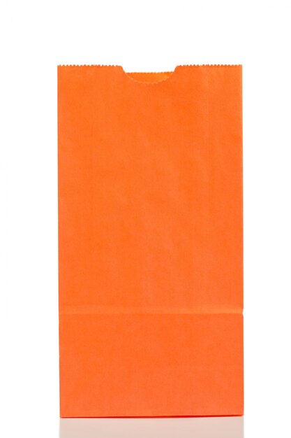 Oranje papieren zak
