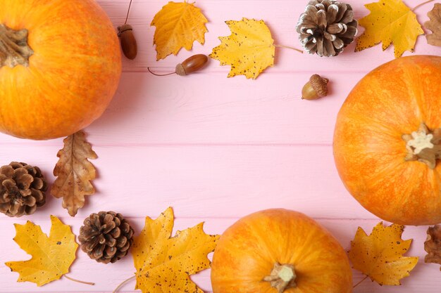 Oranje pompoenen close-up thanksgiving achtergrond herfst achtergrond