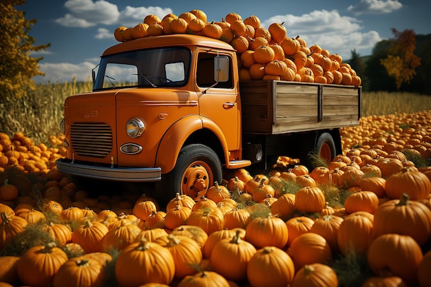 oranje pompoenen op de boerderij