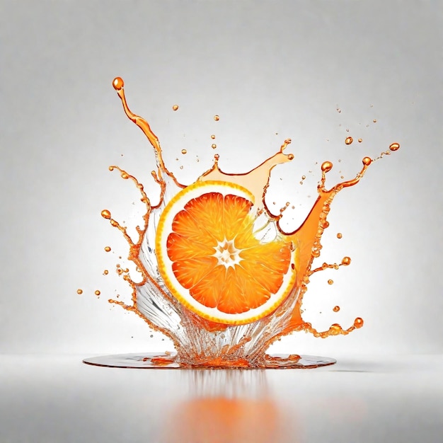 Oranje splash achtergrond gegenereerd Ai