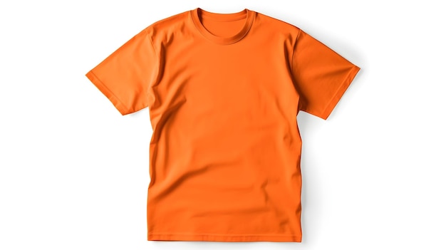 Oranje t-shirtmodel op witte achtergrond met copyspace