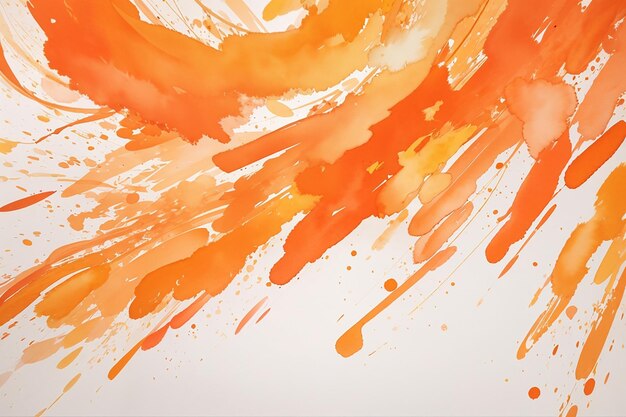 Oranje waterverf penseelstreek achtergrond