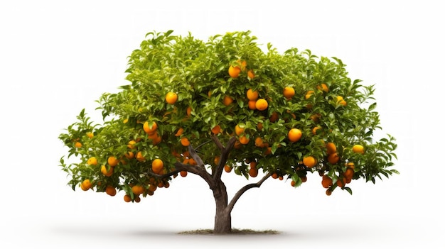 Oranjeboom geïsoleerd op witte achtergrond