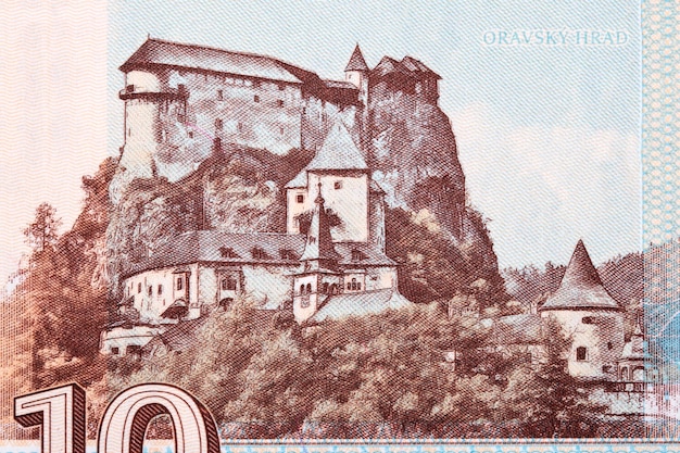 Photo orava castle from slovak money