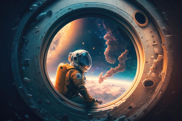 Photo orbit outer space astronauts and space exploration