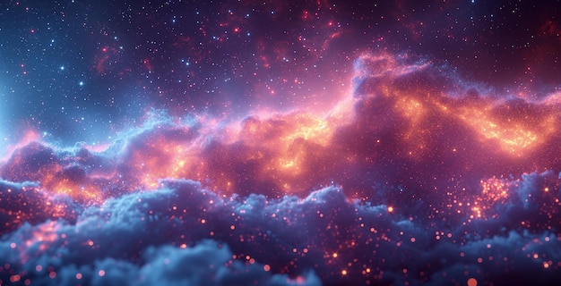 orbiting galaxy nebula with stars in the style of mesmerizing colorscapes