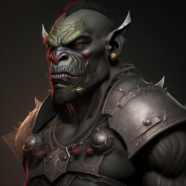 orc avatar with armor rpg style