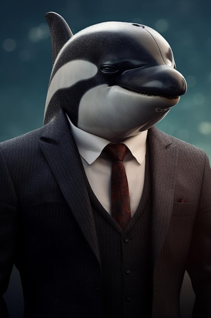 Orca in a suit Generative AI