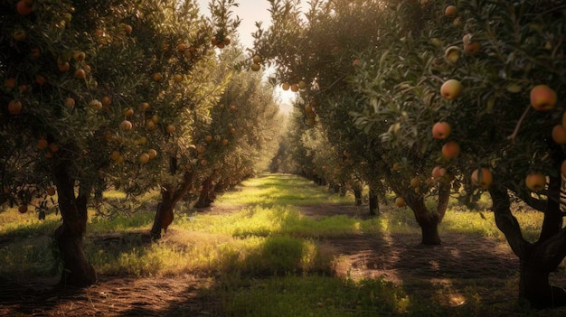 Orchard in sunshine Generated by AI