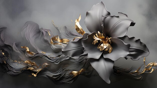 난초 예술 검은 불 난초 우아한 판타지 신비로운 꽃 독특한 꽃 패턴