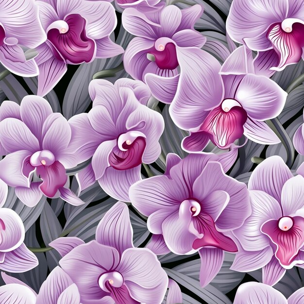 Orchid Dream Floral Seamless Background