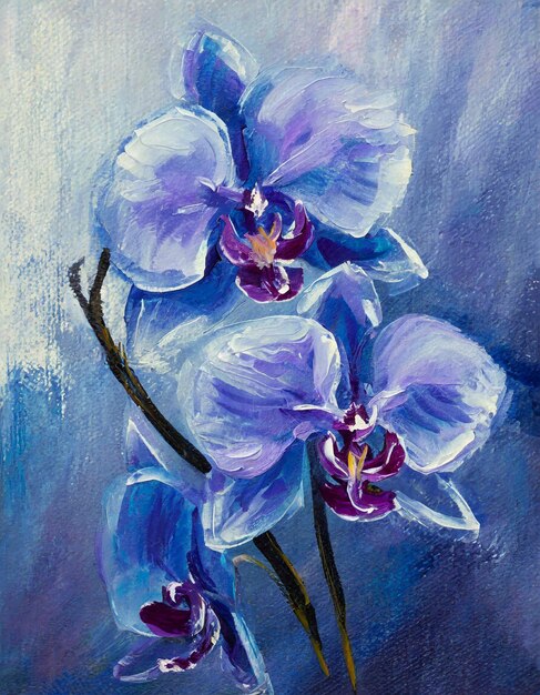 Photo orchid flower abstract art painting