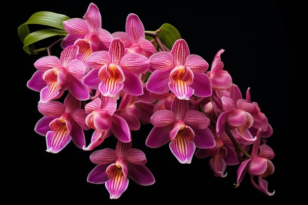 Orchid flower against black background