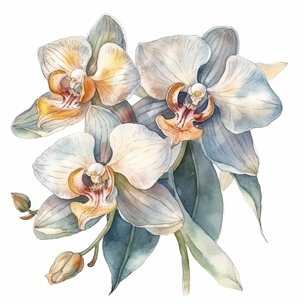 Orchid flowers illustration