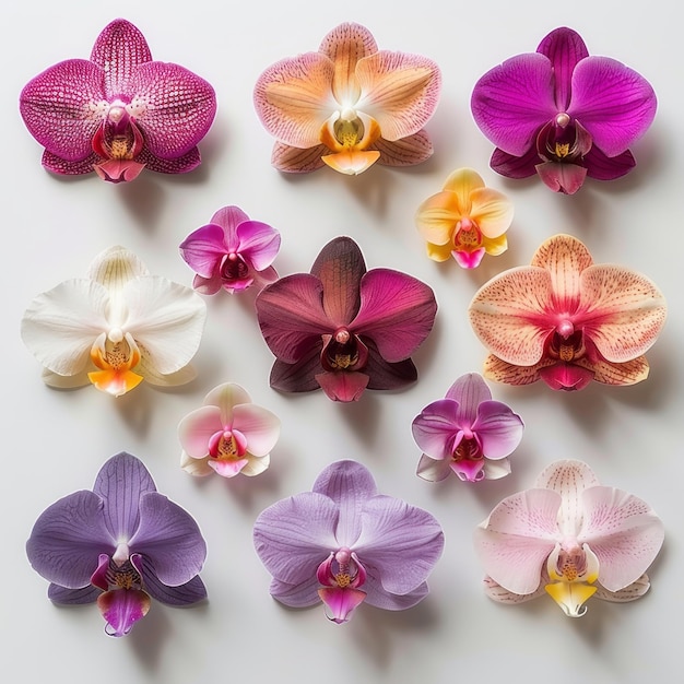 orchid flowers on a white background