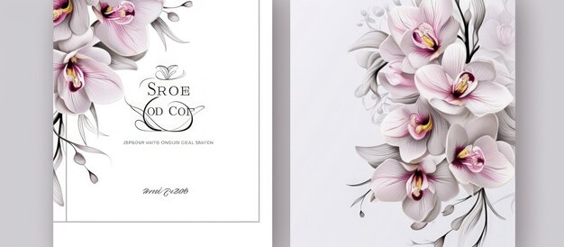 Фото Цветы орхидей в стиле акварели для свадебного приглашения элегантная концепция карт создать ии