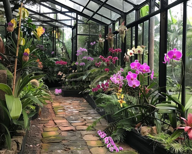 Orchid greenhouse delicate beauty preserved