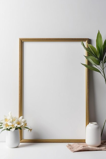 Orchid Odyssey blank Frame Mockup with white empty space for placing your design