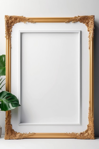 Orchid Odyssey Opulent blank Frame Mockup with white empty space for placing your design
