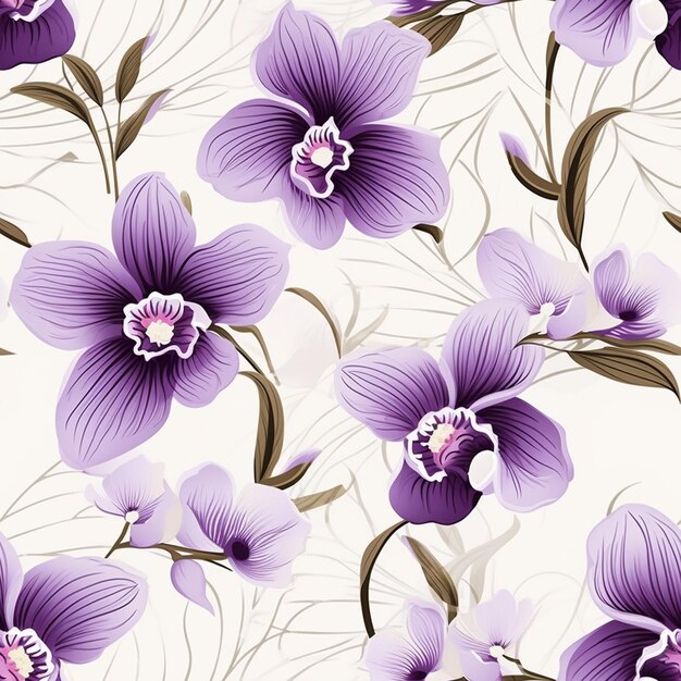 Orchid pattern for fabric