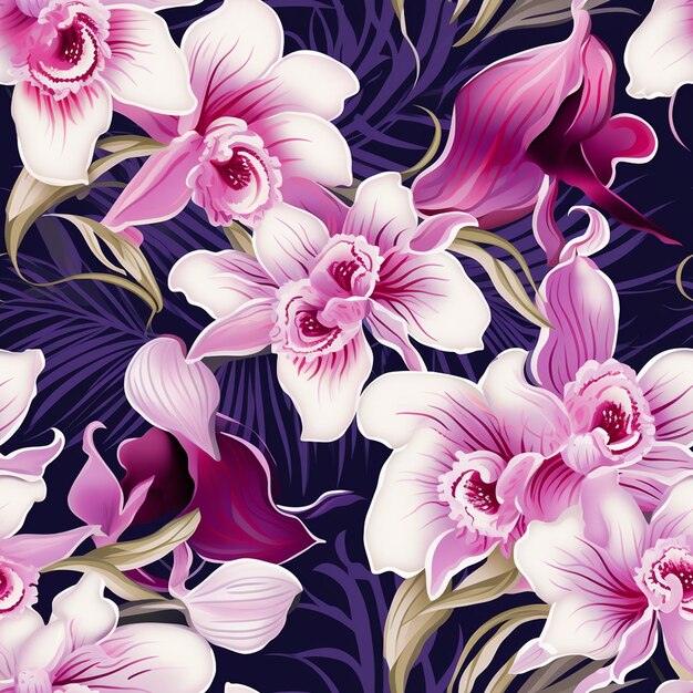 Orchid pattern for a piece of jewelry or clothing