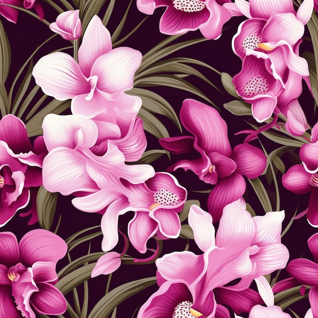 Orchid radiance floral pattern