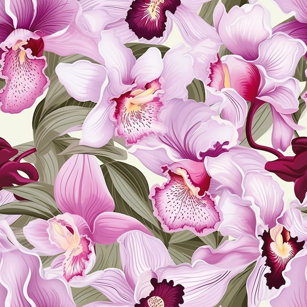 Orchid symphony floral pattern