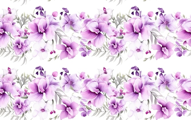 Orchid Watercolor Seamless Pattern Background