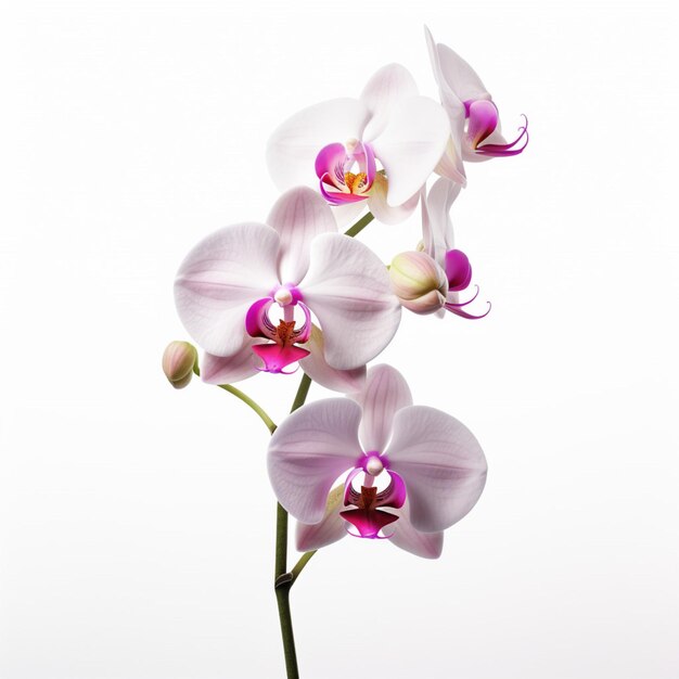 Photo orchid with white background high quality ultra hd