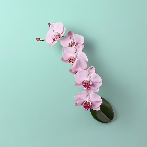 Orchideeën op pastel achtergrond met kopieerruimte voor moederdag begroeting achtergrond