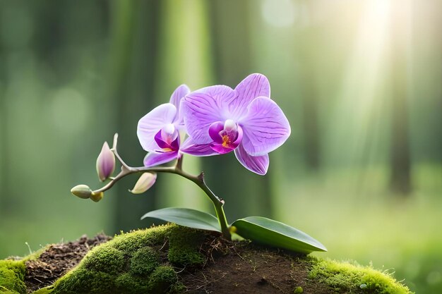 Orchids blooming in the morning sun