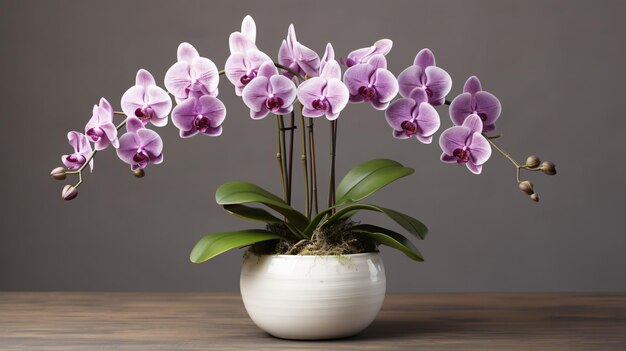 Orchids in a flower pot