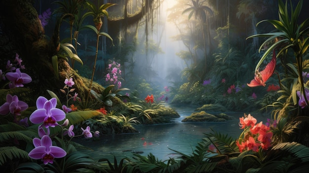 Фото Орхидеи в тропических джунглях