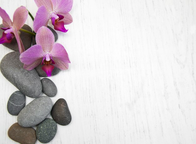 Orchids and massage stones