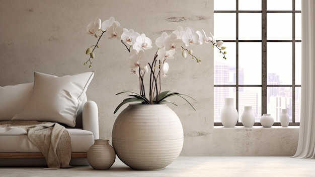 orchids in a modern minimalist interior ample space for text encouraging viewers to consider the idea decorate your home with orchids