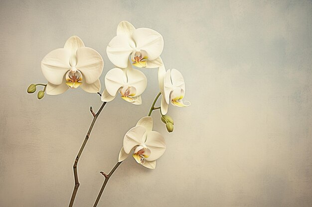 Orchids in vintagestyle photography with soft muted tones