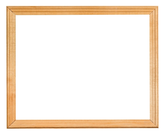 Ordinary narrow wooden frame with cut out canvas