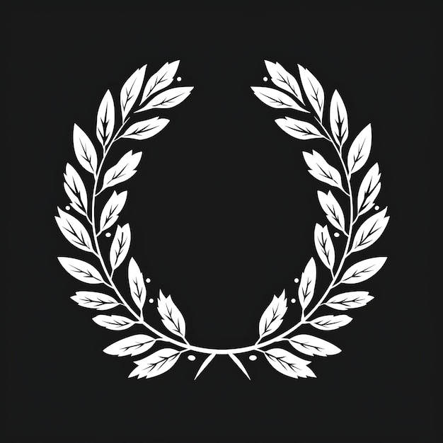 Oregano Branch Badge Logo With Decorative Laurel Wreath and Simple Tattoo Outline Design Tshirt