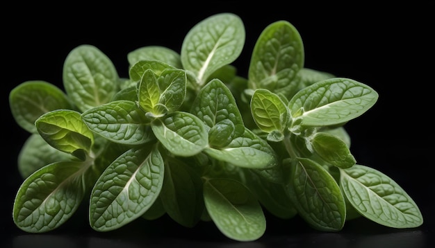 Oregano on an isolated black background