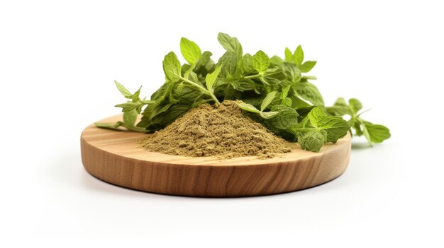 Photo oregano spices on white background ai generative