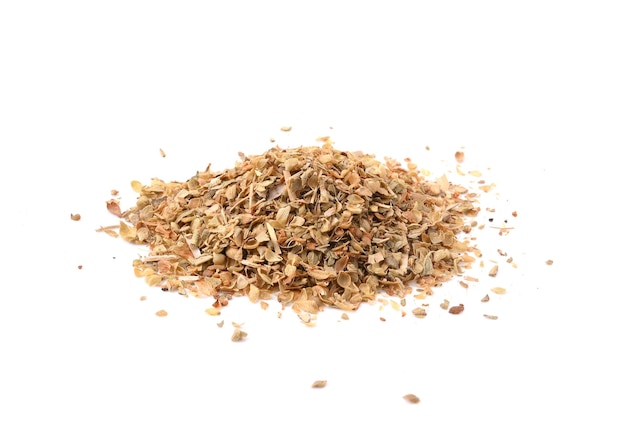 Oregano spices on white background